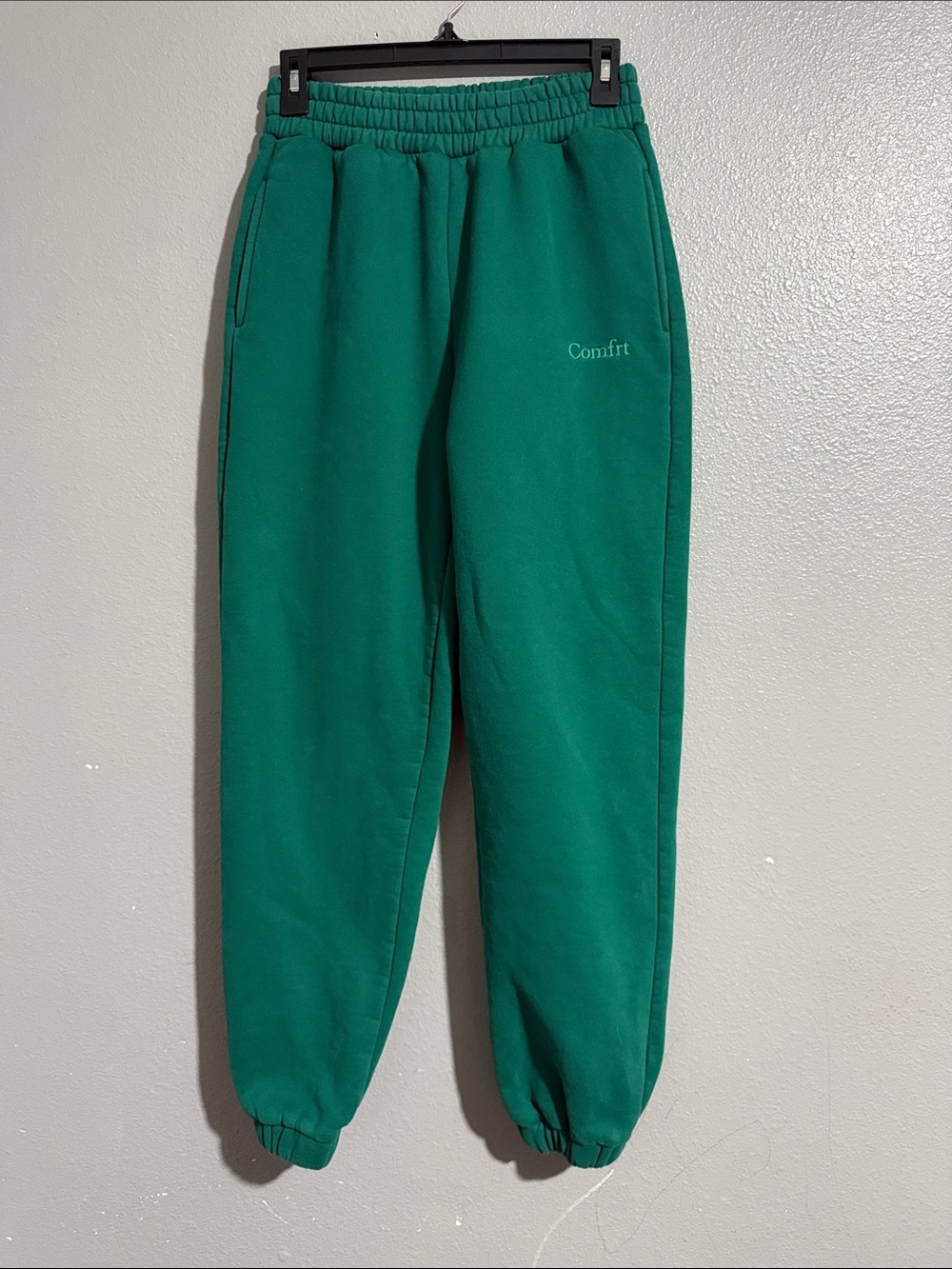 Comfort Green Women's Joggers - Elastic Waist & Cuffed Ankles